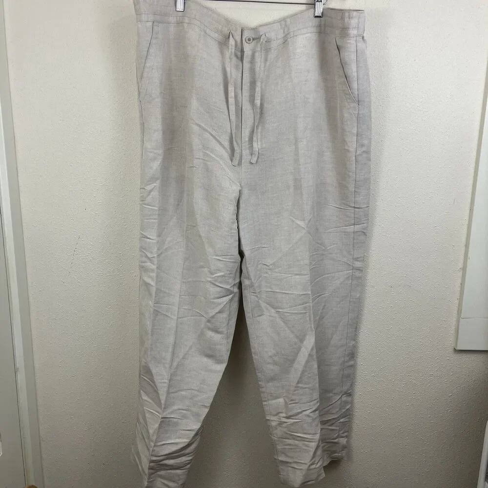 Cubavera Linen Blend Core Drawstring Pants Mens 3XBX32